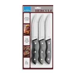 Amefa Cuchillos para carne Hercule XXL 3-pack, Negro