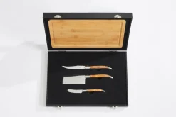 Hâws Cuchillos Para Queso<Cuchillos para queso con tabla de cortar Laguiole By , 4 piezas, Bambú-olivo-acero inoxidable MarrónPlateado