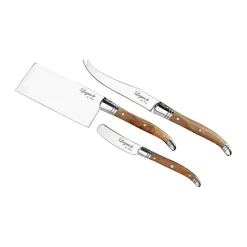 Hâws Cuchillos para queso Laguiole By , 3 piezas, Oliva MarrónPlateado Discount