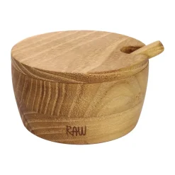 Aida Molinillos De Sal Y Pimienta|Saleros Y Pimenteros<Cuenco de sal Raw cuchara y tapa incl., Teca Marrón
