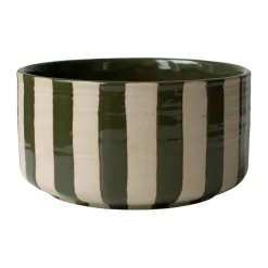 DBKD Boles Para Desayuno<Cuenco decorativo Line Ø16 cm, con rayas Verde