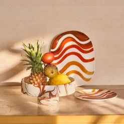 URBAN NATURE CULTURE Cuenco decorativo Moon Ø26 cm, Marrón- Blanco Online