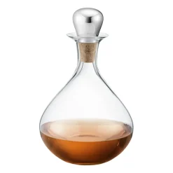 Georg Jensen Decantador de vino con tapón Sky 145 cl, acero inoxidable PlateadoTransparente New