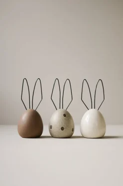 DBKD Decoración de Pascua Liebre H18 cm, dot Beige Hot