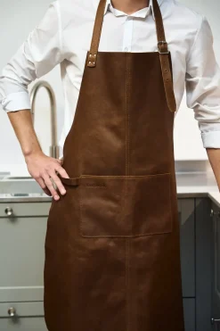Nordwik Delantal de cuero , Marrón Sale