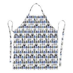Almedahls Delantal Persons kryddskåp estampado pequeño, Azul AzulBlanco New