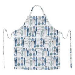 Almedahls Delantal Picknick estampado pequeño, Azul-beige AzulBeige Sale