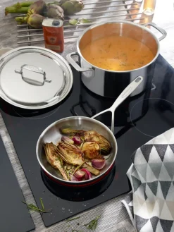 Demeyere 5-plus sartén de acero inoxidable 5-ply, Ø24 cm Plateado Discount