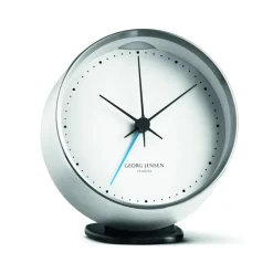 Georg Jensen Relojes De Escritorio Y Despertadores<Despertador Koppel Ø10 cm, blanco-acero inoxidable PlateadoBlanco