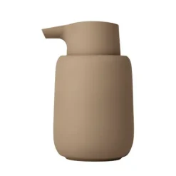 Blomus Dispensador de jabón Sono, cerámica Ø8,5 cm, Marrón Discount
