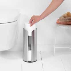 Brabantia Portarollos Para Papel Higiénico<Dispensador de rollos de papel higiénico ReNew , Matt steel Plateado
