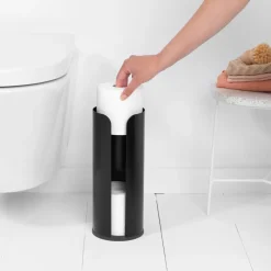 Brabantia Portarollos Para Papel Higiénico<Dispensador de rollos de papel higiénico ReNew , Matt black Negro