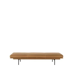 Muuto Diván Outline, Refine leather cognac-Black Marrón New