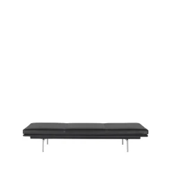 Muuto Divanes Y Chaise Longues<Diván Outline, Refine leather black-Aluminium Negro