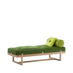 A2 Diván Stay, Tela , estructura de roble aceitado blanco Verde Outlet