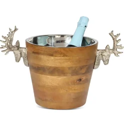 Culinary Concepts Enfriadores De Vino Y Champagne<Enfriador de botellas Huntsman ciervo madera mango, 20 cm Marrón