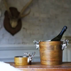 Culinary Concepts Enfriadores De Vino Y Champagne<Enfriador de botellas Huntsman ciervo madera mango, 20 cm Marrón