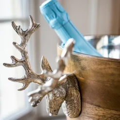 Culinary Concepts Enfriadores De Vino Y Champagne<Enfriador de botellas Huntsman ciervo madera mango, 20 cm Marrón