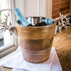 Culinary Concepts Enfriadores De Vino Y Champagne<Enfriador de botellas Huntsman ciervo madera mango, 20 cm Marrón