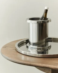 Louise Roe Enfriador de vino 24 cm, Acero inoxidable Plateado New