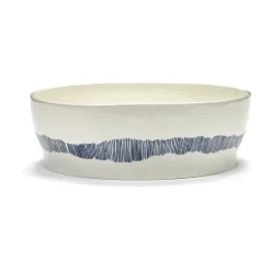 Serax Ensaladera Ottolenghi Feast Ø27,5 cm, White stripes-blue Blanco Best
