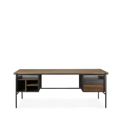 Ethnicraft Escritorios<Escritorio con cajones Oscar , Teak - patas de metal negras Marrón