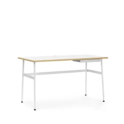 Normann Copenhagen Escritorio Journal, Laminado , patas en acero y cajón Blanco New