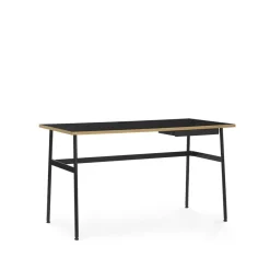 Normann Copenhagen Escritorio Journal, Laminado , patas de acero negras y cajón Negro Hot