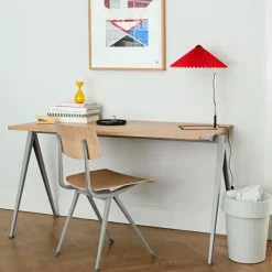 HAY Escritorio Pyramid 01, Oak mate lacqured-140x75cm- bastidor de acero Beige Discount