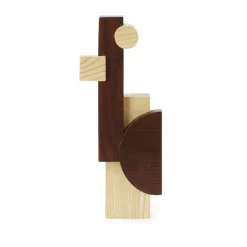 Normann Copenhagen Escultura Join pequeña, Fresno carbonizado BeigeMarrón