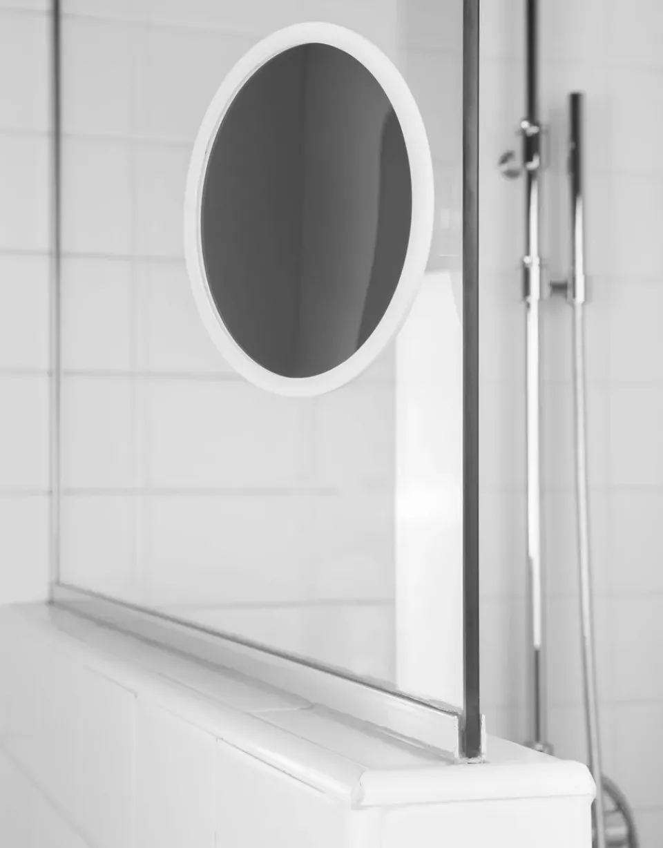 Bosign Espejo de maquillaje AirMirror x5 desmontable con ventosa, Ø16,5 cm Blanco Hot