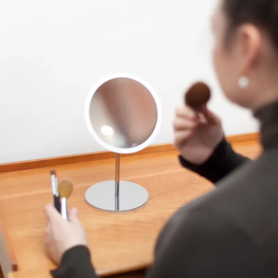 Bosign Espejo de mesa AirMirror x10 desmontable magnético, Ø16,5 cm Blanco New