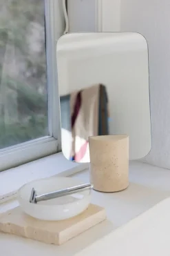 Mette Ditmer Espejos De Mesa<Espejo de mesa Travertin, Lino Beige