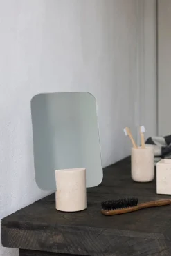 Mette Ditmer Espejos De Mesa<Espejo de mesa Travertin, Lino Beige