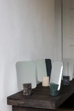 Mette Ditmer Espejos De Mesa<Espejo de mesa Travertin, Lino Beige
