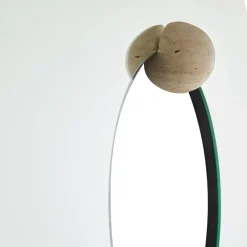 AYTM Espejos Redondos<Espejo de pared Castellum Ø80 cm, Travertino con acabado natural Transparente