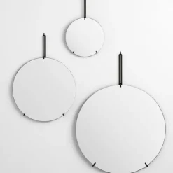 MOEBE Espejo wall mirror Ø 70 cm, Negro Outlet