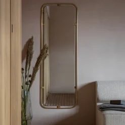 Audo Copenhagen Espejos De Pared<Espejo rectangular Nimbus, Polished brass Color dorado
