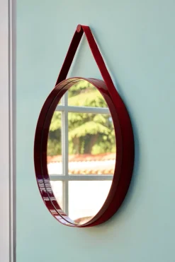 HAY Espejos Redondos|Espejos De Pared<Espejo Strap Mirror Ø70 cm, Red Rojo