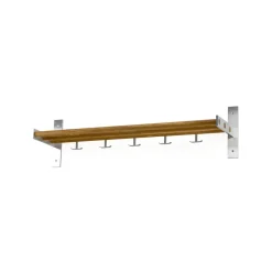 Scherlin Estantes Percheros|Estantes Percheros<Estante de recibidor 4, Roble aceitado, soportes aluminio Beige
