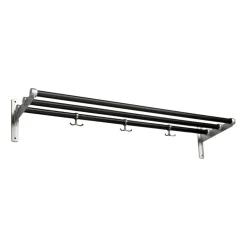 Essem Design Estante perchero o zapatero Nostalgi , roble teñido de negro-aluminio NegroPlateado Clearance