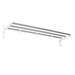 Essem Design Estante perchero o zapatero Nostalgi , cromo, blanco PlateadoBlanco Outlet