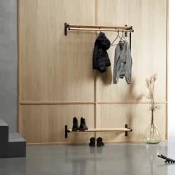 Essem Design Estante sombrerero Nostalgi 291 100 cm, roble- Negro