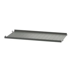 String Estanterias String<Estante metal, oscuro, 58x30 cm, borde bajo Gris