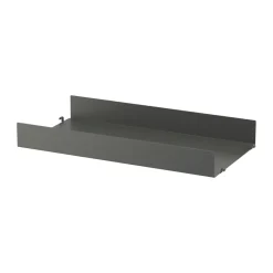 String Estante metal, oscuro, 58x30 cm, borde alto Gris New