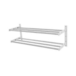 Scherlin Estante zapatero 12, Acero/blanco-aluminio con revestimiento blanco Gris New