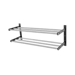 Scherlin Estante zapatero 12, Acero/negro, aluminio con revestimiento negro Gris Hot