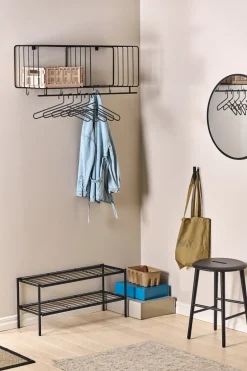 Scandi Living Baldas Y Estantes Zapateros|Baldas Y Estantes Zapateros<Estante zapatero Nod 80x30x37 cm, Black Negro