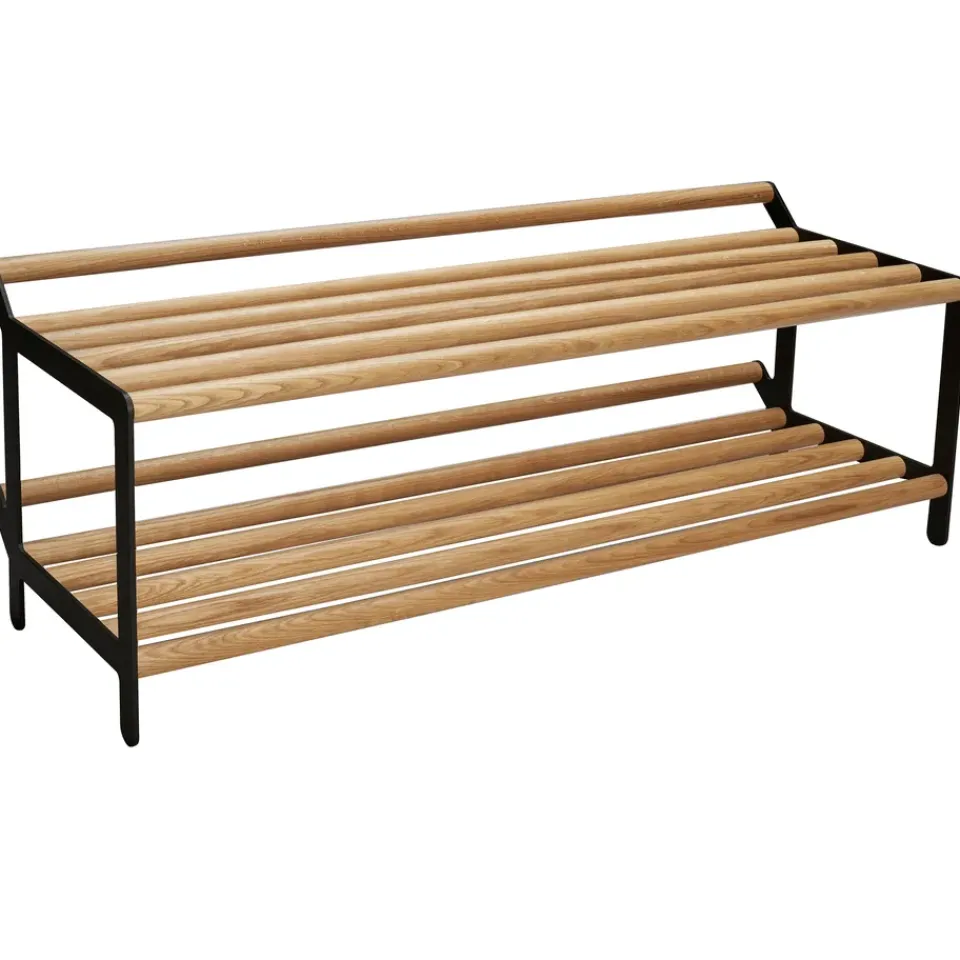 Essem Design Estante zapatero Tamburin 100 cm, Roble- Negro Best