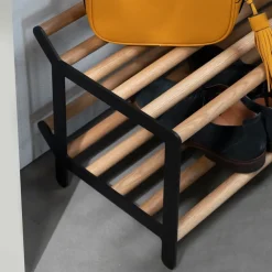 Essem Design Estante zapatero Tamburin 100 cm, Roble- Negro Best